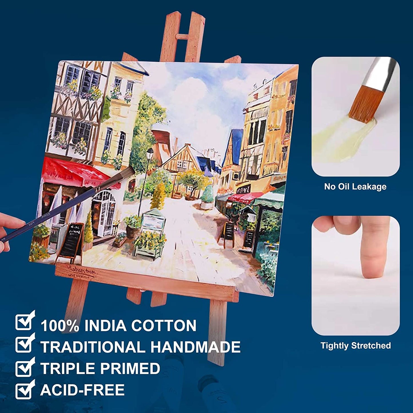 10 oz Triple Primed 30"x36" Acid free Canvases 2-Pack,5/8" Profile