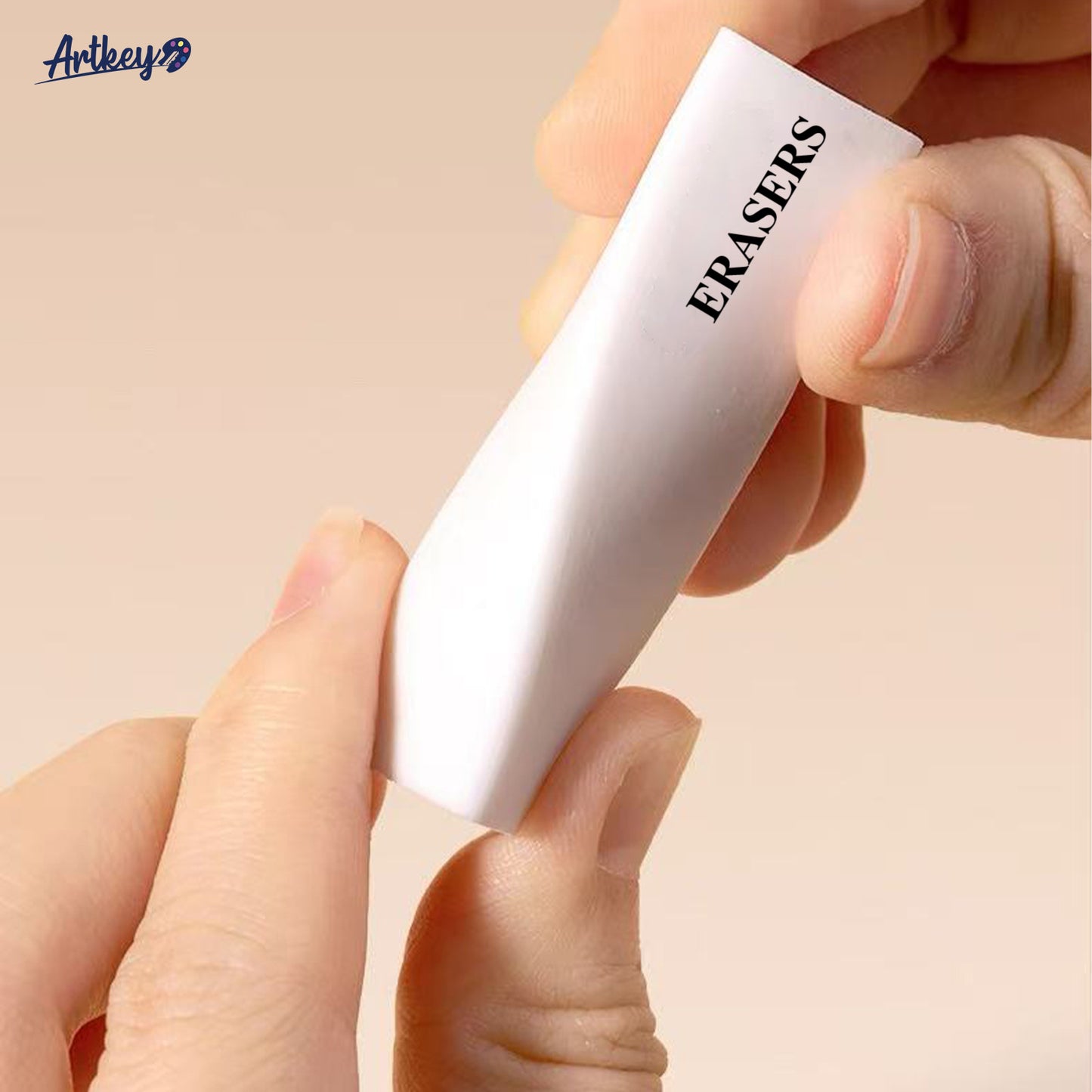 Artkey White Eraser, Pencil Eraser for School & Office, Clean Erasing