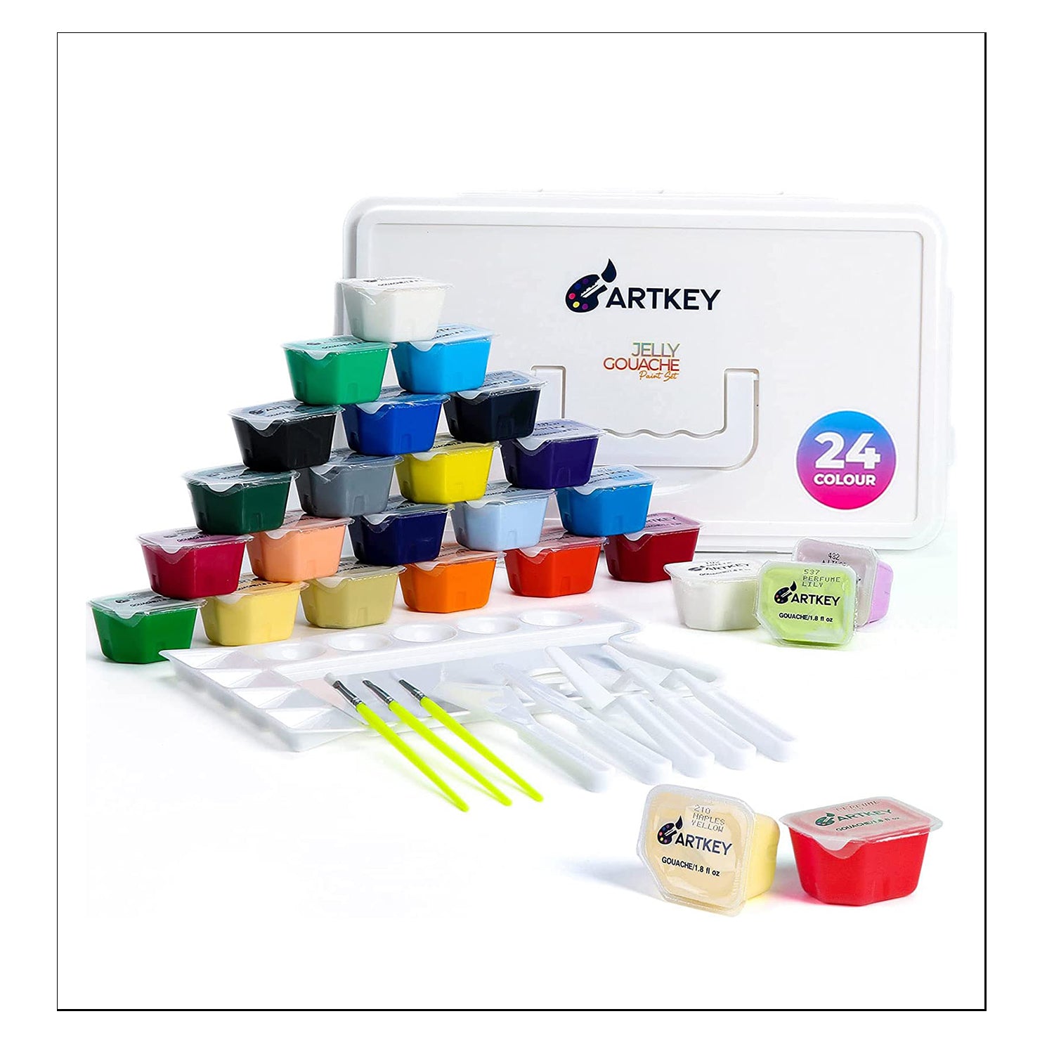 Non Toxic Jelly Gouache Paint Set - 24 Colors 50g/1.8 oz – artkeyart