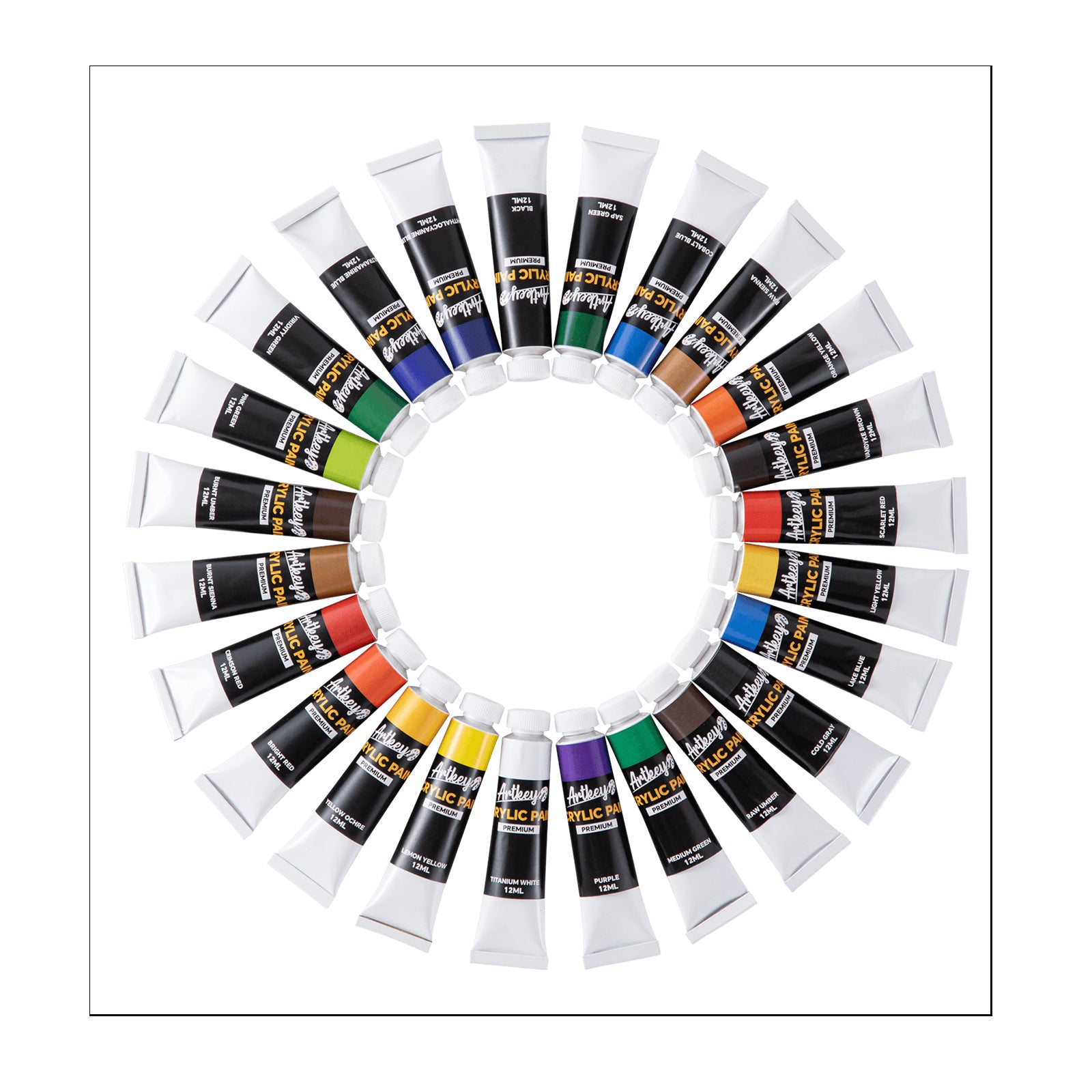 24 Color Piant Artkey Acrylic Paint Set - 24 colors 12ml – artkeyart