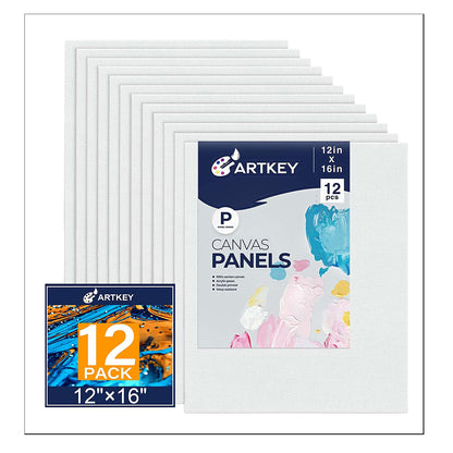 10 oz Triple Primed 12"x16" Acid free Canvas Panel 12-Pack