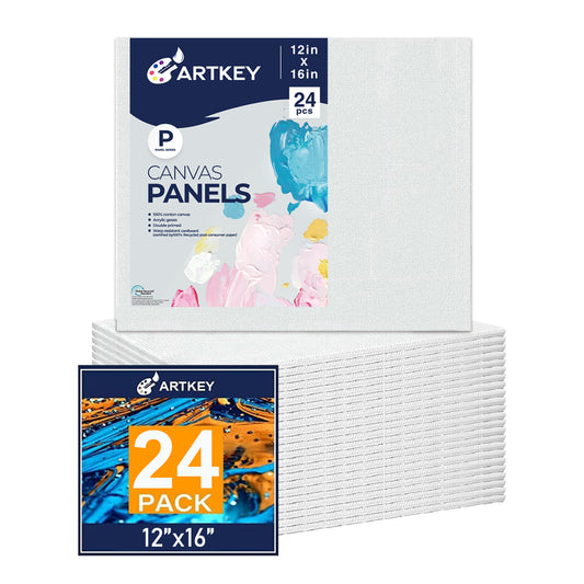 10 oz Triple Primed 12"x16" Acid free Canvas Panel 24-Pack