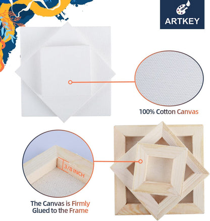 100% Cotton Mini Canvas, 3”x3” 24-Pack