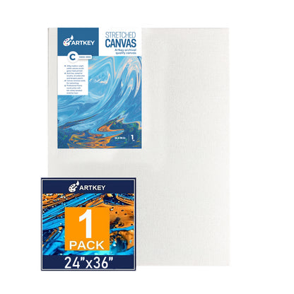 16 oz Triple Primed 24"x36" Acid free Gallery Wrapped Canvases 1-Pack，1 1/2 Inches Profile