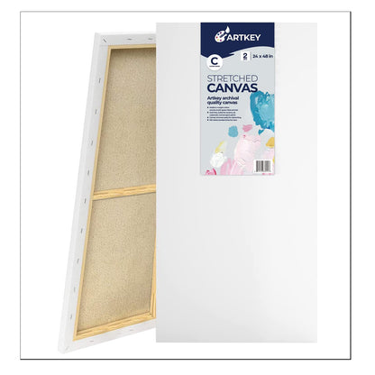 12.3 oz Triple Primed 24"x48" Acid free Large Canvases 2-Pack，5/8" Profile