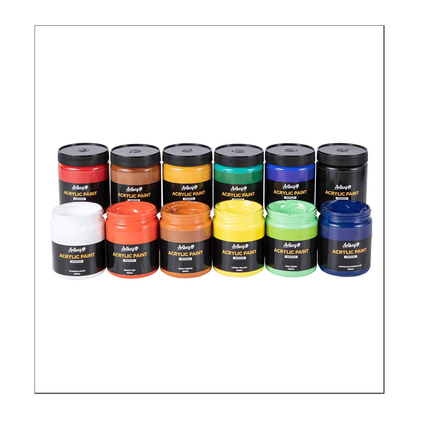 Artkey Acrylic Paint Set - 12 colors 300ml