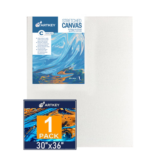 16 oz Triple Primed 30"x36" Acid free Gallery Wrapped Canvases 1-Pack，1 1/2 Inches Profile