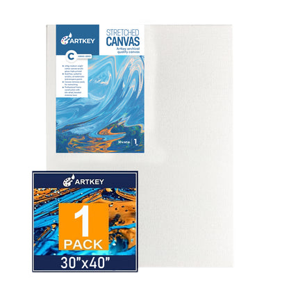 16 oz Triple Primed 30"x40" Acid free Gallery Wrapped Canvases 1-Pack，1 1/2 Inches Profile