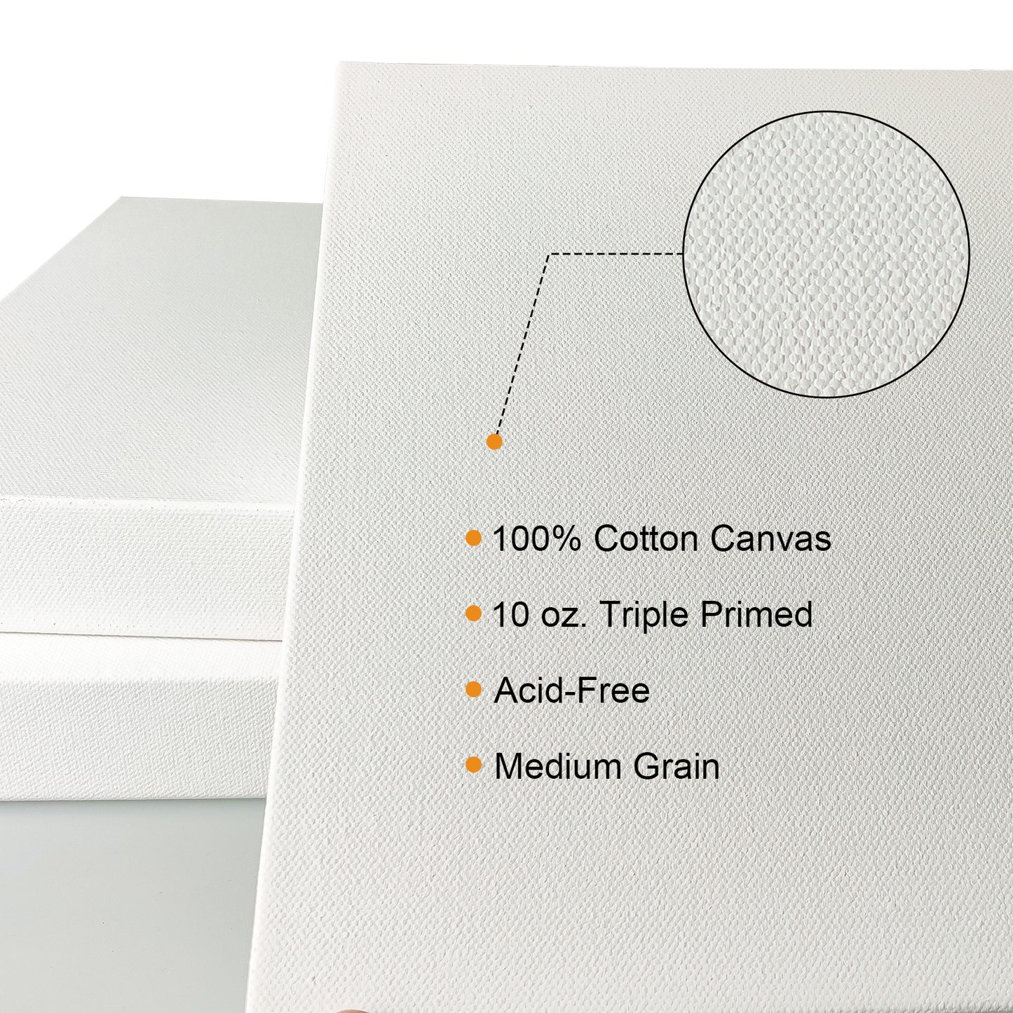 16 oz Triple Primed 10"x10" Acid free Gallery Wrapped Canvases 3-Pack