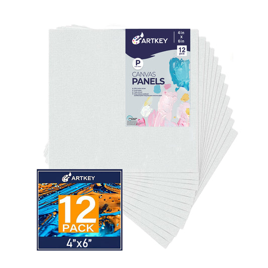 10 oz Triple Primed 4"x6" Acid free Canvas Panel 12-Pack