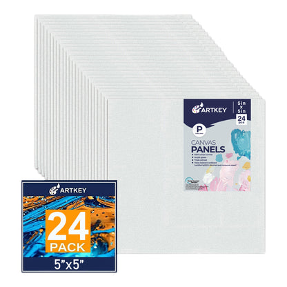 10 oz Triple Primed 5"x5" Acid free Canvas Panel 24-Pack