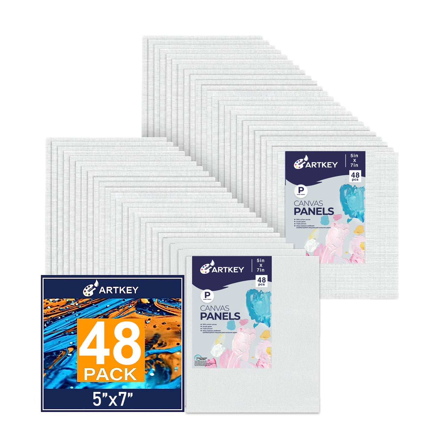 10 oz Triple Primed 5"x7" Acid free Canvas Panel 48-Pack