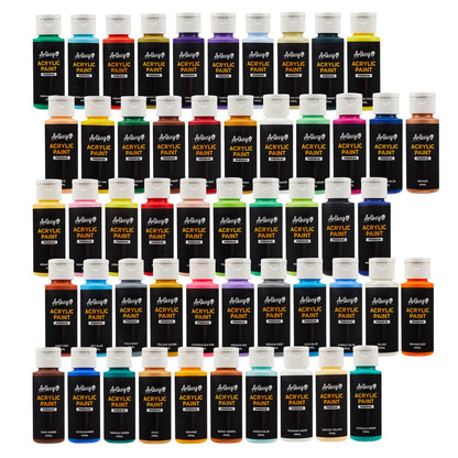 Artkey Acrylic Paint Set - 52 Colors 2 oz/59 ml