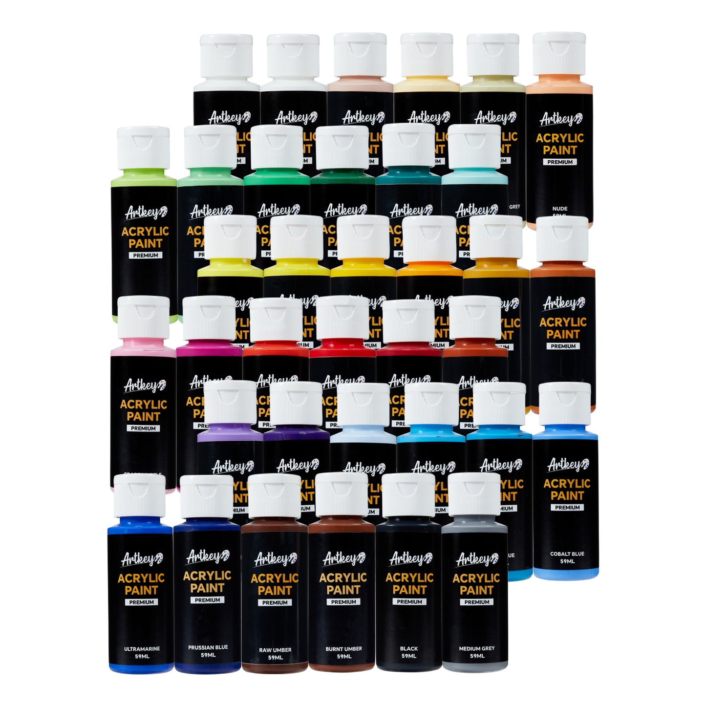 Artkey Acrylic Paint Set - 36 Colors 2 oz/59 ml