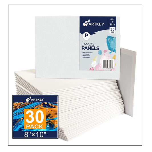 10 oz Triple Primed 8"x10" Acid free Canvas Panel 30-Pack