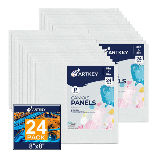 10 oz Triple Primed 8"x8" Acid free Canvas Panel 24-Pack